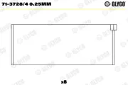 Pleuellager GLYCO 71-3728/4 0.25mm