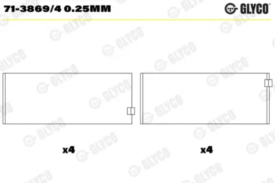 Pleuellager GLYCO 71-3869/4 0.25MM Bild Pleuellager GLYCO 71-3869/4 0.25MM