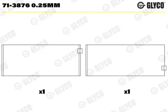 Pleuellager GLYCO 71-3876 0.25mm Bild Pleuellager GLYCO 71-3876 0.25mm