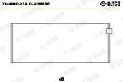Pleuellager GLYCO 71-4002/4 0.25mm