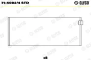 Pleuellager GLYCO 71-4002/4 STD