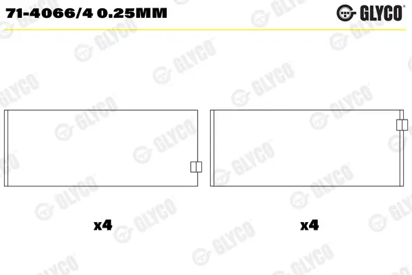 Pleuellager GLYCO 71-4066/4 0.25mm