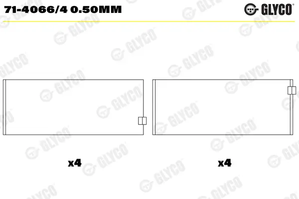 Pleuellager GLYCO 71-4066/4 0.50mm