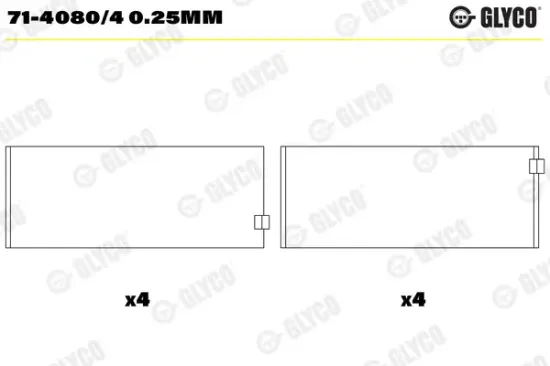 Pleuellager GLYCO 71-4080/4 0.25mm Bild Pleuellager GLYCO 71-4080/4 0.25mm