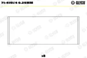 Pleuellager GLYCO 71-4151/4 0.25mm