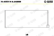 Pleuellager GLYCO 71-4157/4 0.25mm