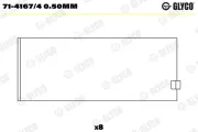 Pleuellager GLYCO 71-4167/4 0.50mm