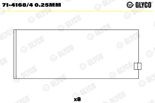 Pleuellager GLYCO 71-4168/4 0.25mm