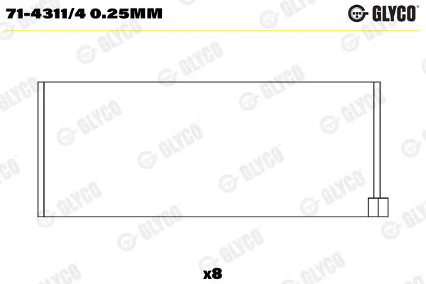 Pleuellager GLYCO 71-4311/4 0.25mm