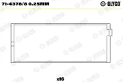 Pleuellager GLYCO 71-4378/8 0.25mm