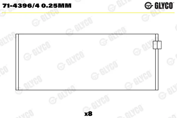 Pleuellager GLYCO 71-4396/4 0.25mm