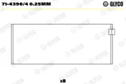 Pleuellager GLYCO 71-4396/4 0.25mm