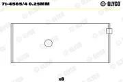 Pleuellager GLYCO 71-4565/4 0.25mm