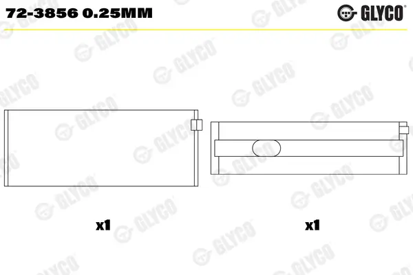 Kurbelwellenlager GLYCO 72-3856 0.25mm