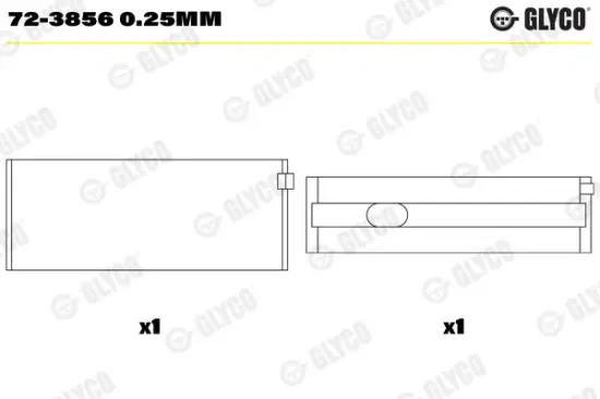 Kurbelwellenlager GLYCO 72-3856 0.25mm Bild Kurbelwellenlager GLYCO 72-3856 0.25mm