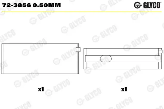 Kurbelwellenlager GLYCO 72-3856 0.50mm Bild Kurbelwellenlager GLYCO 72-3856 0.50mm