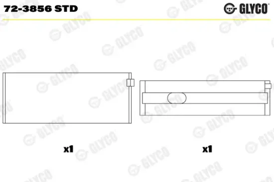 Kurbelwellenlager GLYCO 72-3856 STD Bild Kurbelwellenlager GLYCO 72-3856 STD