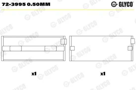 Kurbelwellenlager GLYCO 72-3995 0.50mm Bild Kurbelwellenlager GLYCO 72-3995 0.50mm