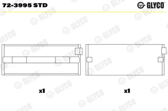 Kurbelwellenlager GLYCO 72-3995 STD Bild Kurbelwellenlager GLYCO 72-3995 STD
