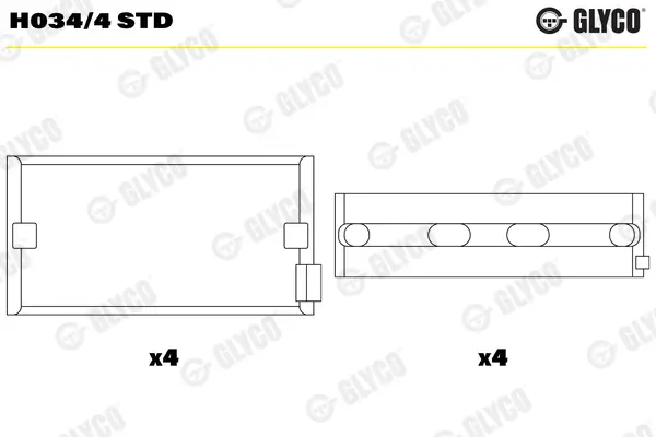 Kurbelwellenlager GLYCO H034/4 STD