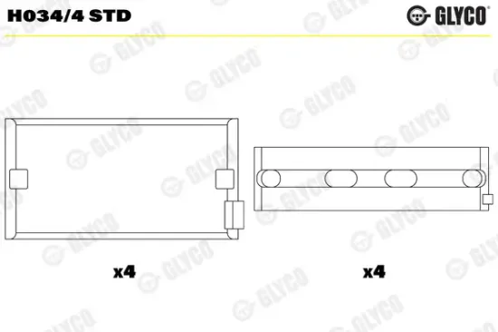 Kurbelwellenlager GLYCO H034/4 STD Bild Kurbelwellenlager GLYCO H034/4 STD