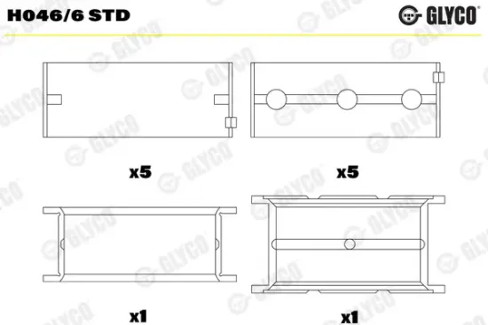 Kurbelwellenlager GLYCO H046/6 STD Bild Kurbelwellenlager GLYCO H046/6 STD