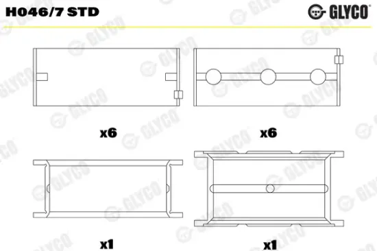 Kurbelwellenlager GLYCO H046/7 STD Bild Kurbelwellenlager GLYCO H046/7 STD