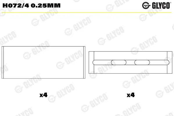 Kurbelwellenlager GLYCO H072/4 0.25mm