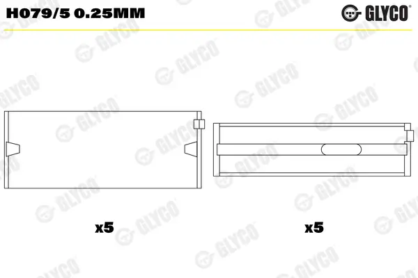 Kurbelwellenlager GLYCO H079/5 0.25mm