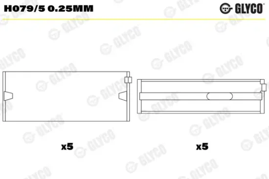 Kurbelwellenlager GLYCO H079/5 0.25mm Bild Kurbelwellenlager GLYCO H079/5 0.25mm