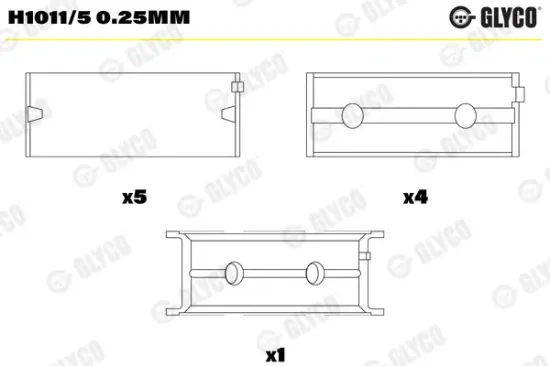 Kurbelwellenlager GLYCO H1011/5 0.25mm Bild Kurbelwellenlager GLYCO H1011/5 0.25mm