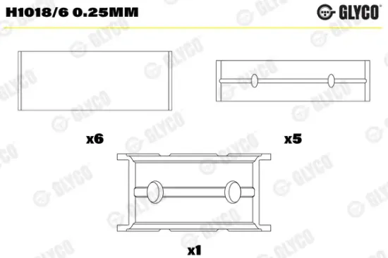 Kurbelwellenlager GLYCO H1018/6 0.25MM Bild Kurbelwellenlager GLYCO H1018/6 0.25MM