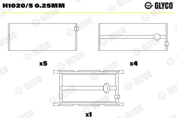 Kurbelwellenlager GLYCO H1020/5 0.25mm