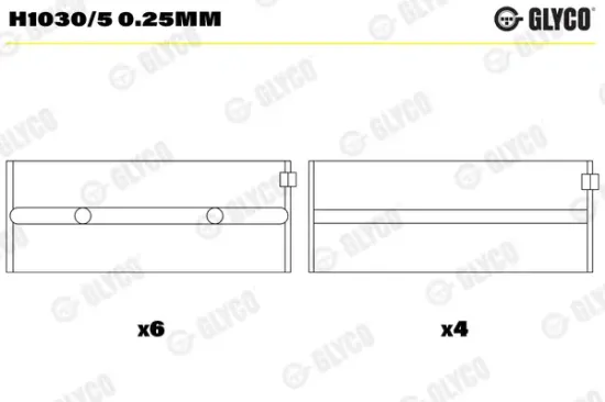Kurbelwellenlager GLYCO H1030/5 0.25mm Bild Kurbelwellenlager GLYCO H1030/5 0.25mm
