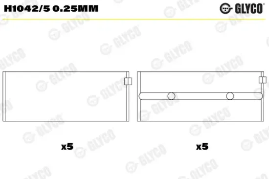 Kurbelwellenlager GLYCO H1042/5 0.25mm Bild Kurbelwellenlager GLYCO H1042/5 0.25mm