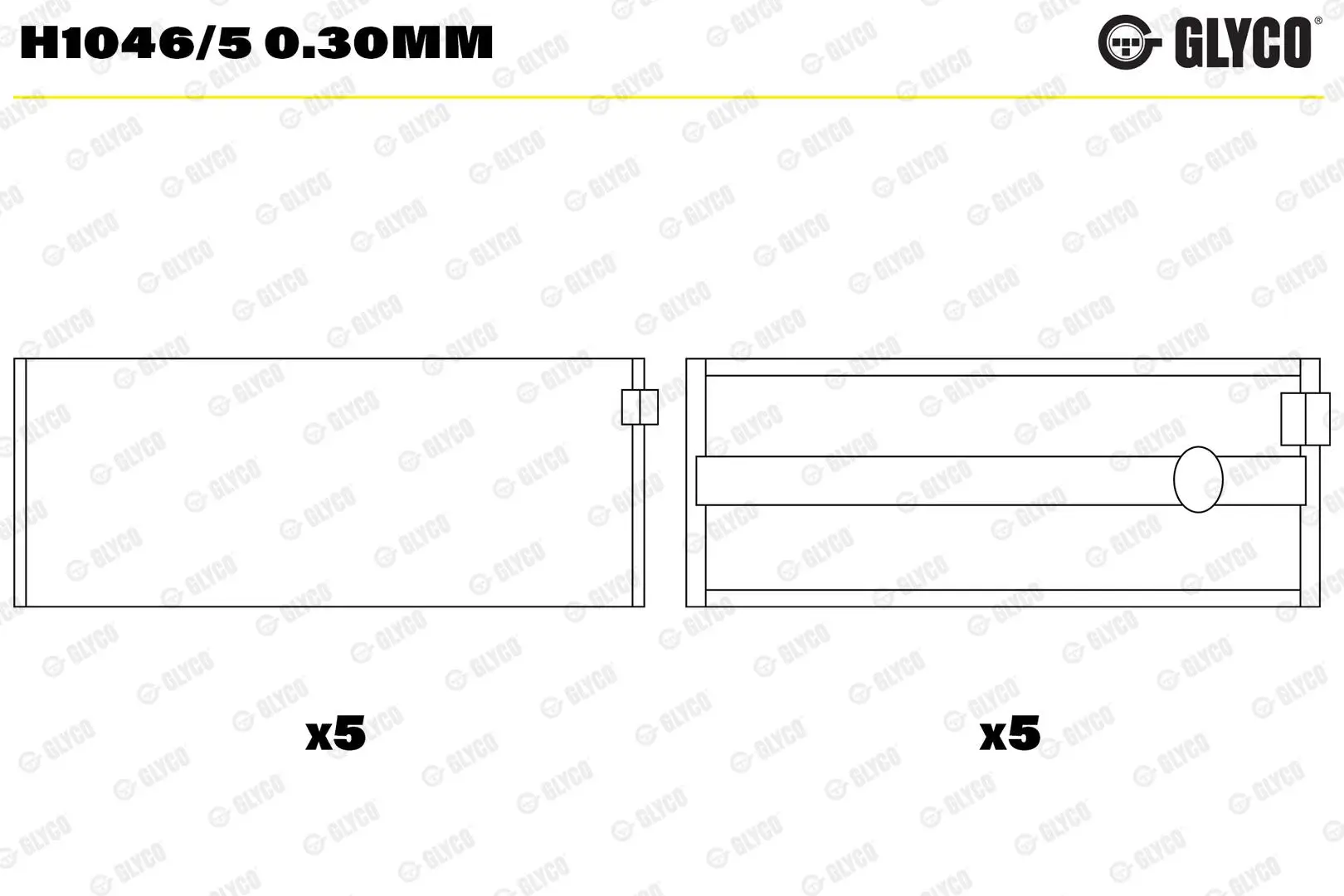Kurbelwellenlagerschale GLYCO H1046/5 0.30mm