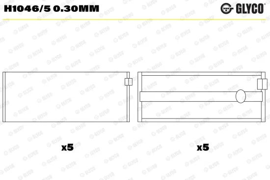 Kurbelwellenlagerschale GLYCO H1046/5 0.30mm Bild Kurbelwellenlagerschale GLYCO H1046/5 0.30mm