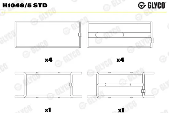 Kurbelwellenlager GLYCO H1049/5 STD Bild Kurbelwellenlager GLYCO H1049/5 STD