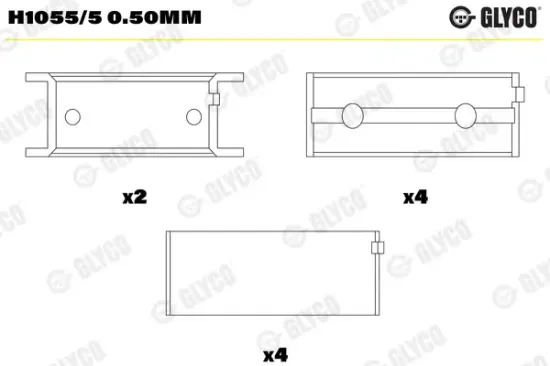 Kurbelwellenlager GLYCO H1055/5 0.50mm Bild Kurbelwellenlager GLYCO H1055/5 0.50mm