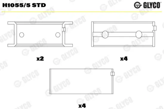 Kurbelwellenlager GLYCO H1055/5 STD Bild Kurbelwellenlager GLYCO H1055/5 STD
