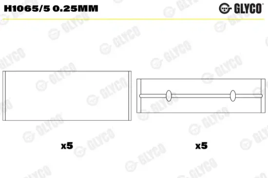 Kurbelwellenlager GLYCO H1065/5 0.25mm Bild Kurbelwellenlager GLYCO H1065/5 0.25mm