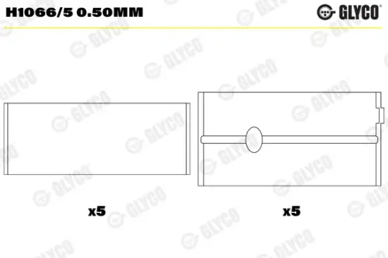 Kurbelwellenlager GLYCO H1066/5 0.50mm Bild Kurbelwellenlager GLYCO H1066/5 0.50mm