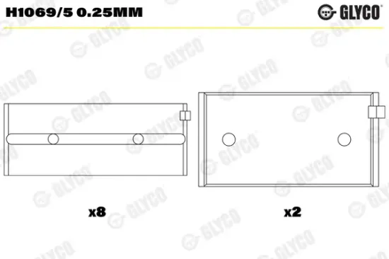 Kurbelwellenlager GLYCO H1069/5 0.25mm Bild Kurbelwellenlager GLYCO H1069/5 0.25mm