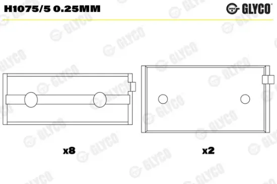 Kurbelwellenlager GLYCO H1075/5 0.25mm Bild Kurbelwellenlager GLYCO H1075/5 0.25mm