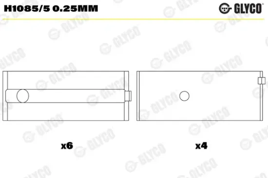 Kurbelwellenlager GLYCO H1085/5 0.25mm Bild Kurbelwellenlager GLYCO H1085/5 0.25mm