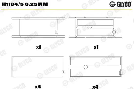 Kurbelwellenlager GLYCO H1104/5 0.25mm Bild Kurbelwellenlager GLYCO H1104/5 0.25mm