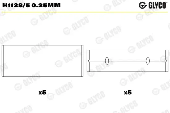 Kurbelwellenlager GLYCO H1128/5 0.25MM Bild Kurbelwellenlager GLYCO H1128/5 0.25MM