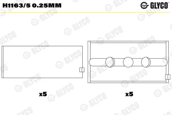 Kurbelwellenlager GLYCO H1163/5 0.25mm