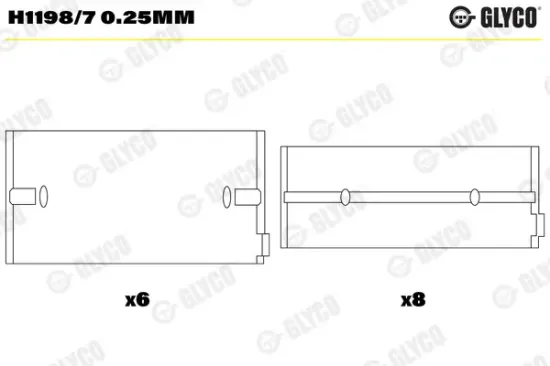 Kurbelwellenlager GLYCO H1198/7 0.25mm Bild Kurbelwellenlager GLYCO H1198/7 0.25mm