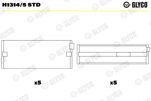 Kurbelwellenlager GLYCO H1314/5 STD